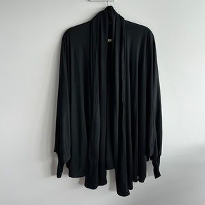 Laltramoda Black Silky Draped Batwing Cardigan Size Medium